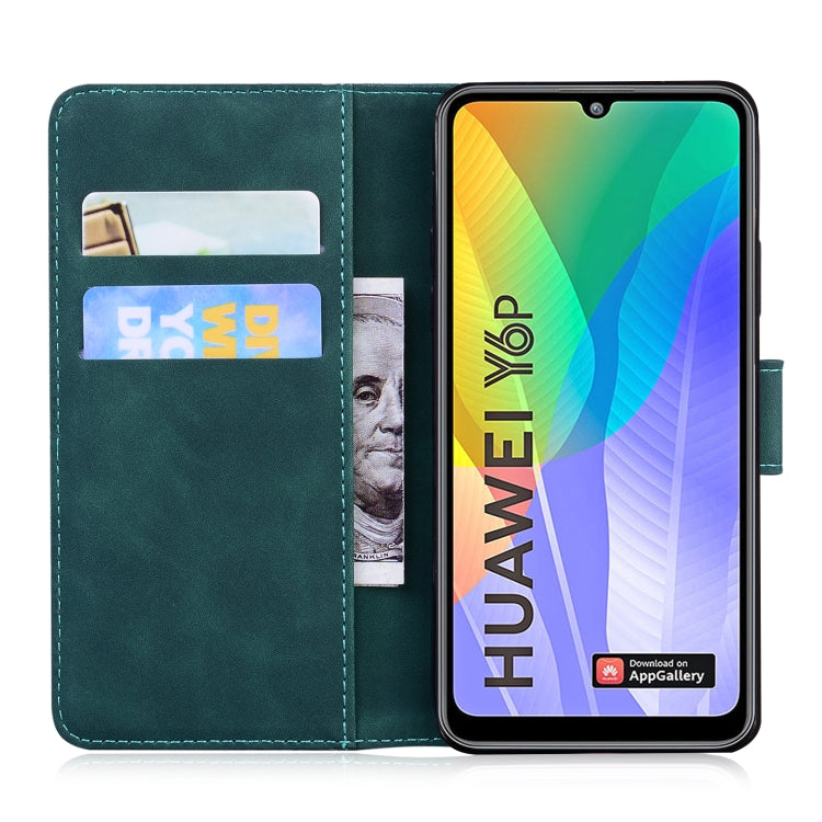 For Huawei Y6p Skin Feel Pure Color Flip Leather Phone Case