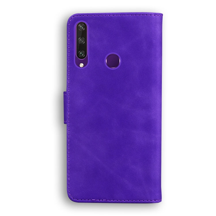 For Huawei Y6p Skin Feel Pure Color Flip Leather Phone Case