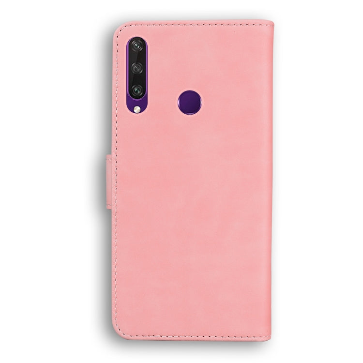 For Huawei Y6p Skin Feel Pure Color Flip Leather Phone Case