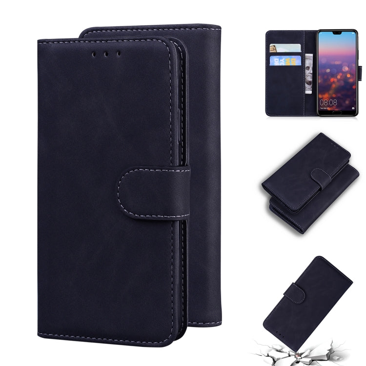 For Huawei P20 Skin Feel Pure Color Flip Leather Phone Case