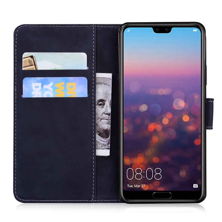 For Huawei P20 Skin Feel Pure Color Flip Leather Phone Case
