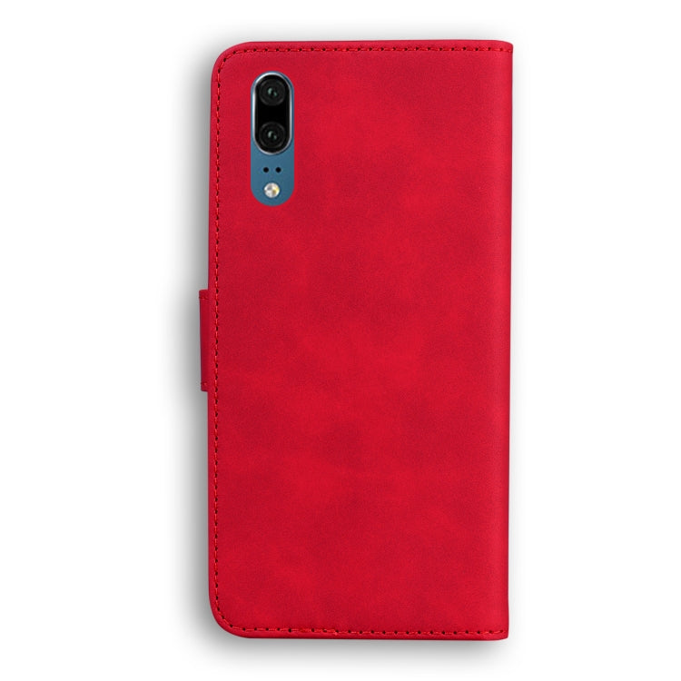 For Huawei P20 Skin Feel Pure Color Flip Leather Phone Case