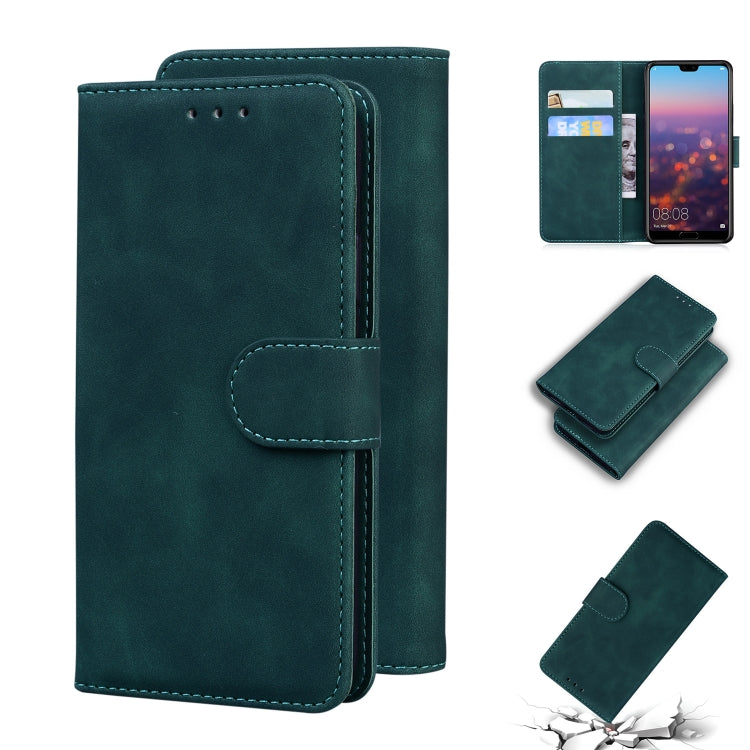 For Huawei P20 Skin Feel Pure Color Flip Leather Phone Case