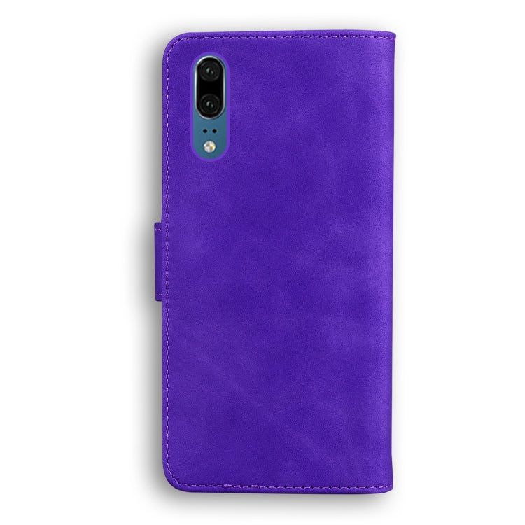 For Huawei P20 Skin Feel Pure Color Flip Leather Phone Case
