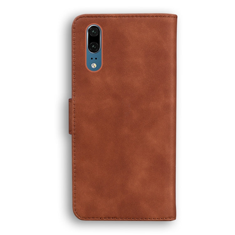 For Huawei P20 Skin Feel Pure Color Flip Leather Phone Case