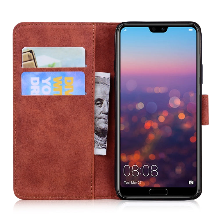 For Huawei P20 Skin Feel Pure Color Flip Leather Phone Case