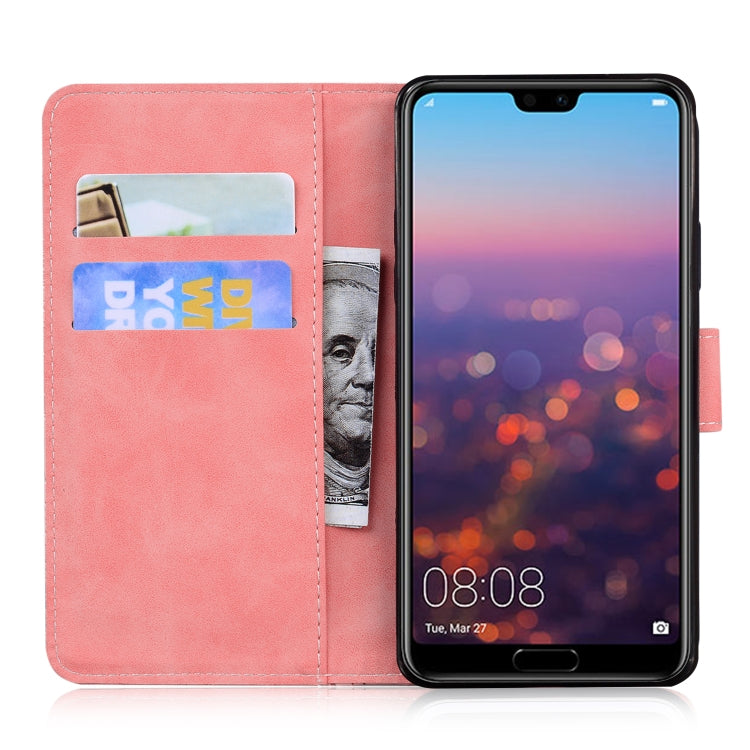 For Huawei P20 Skin Feel Pure Color Flip Leather Phone Case