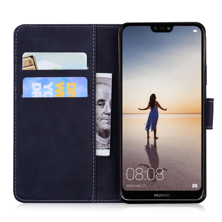 For Huawei P20 lite Skin Feel Pure Color Flip Leather Phone Case