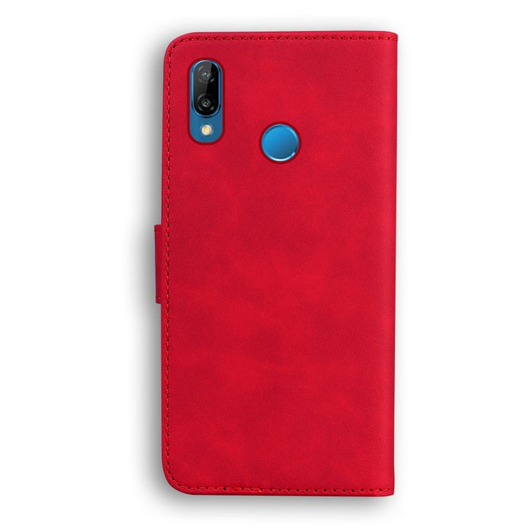 For Huawei P20 lite Skin Feel Pure Color Flip Leather Phone Case