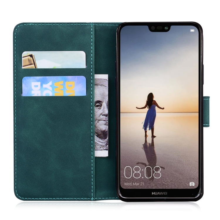 For Huawei P20 lite Skin Feel Pure Color Flip Leather Phone Case