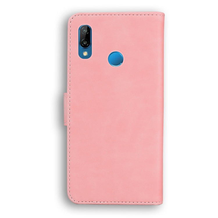 For Huawei P20 lite Skin Feel Pure Color Flip Leather Phone Case