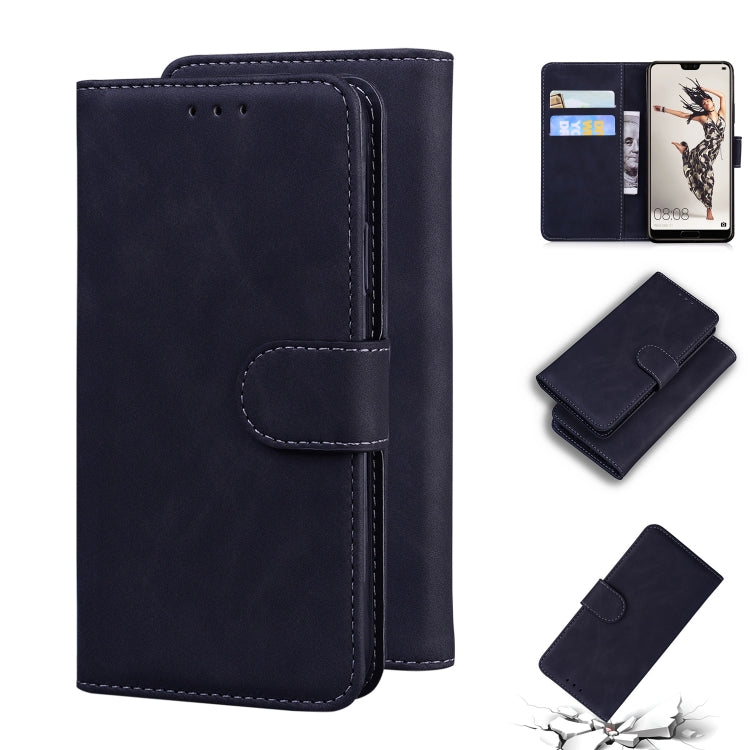 For Huawei P20 Pro Skin Feel Pure Color Flip Leather Phone Case