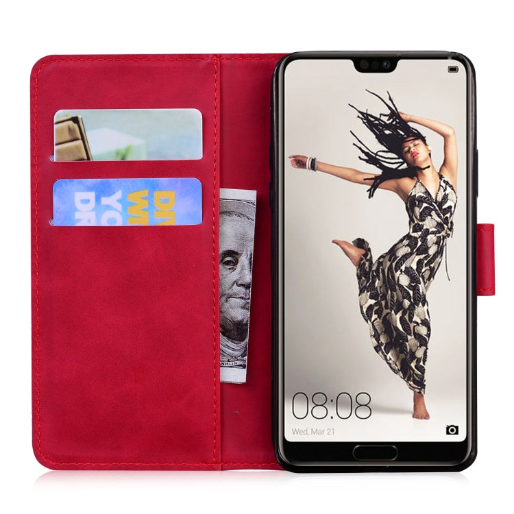 For Huawei P20 Pro Skin Feel Pure Color Flip Leather Phone Case