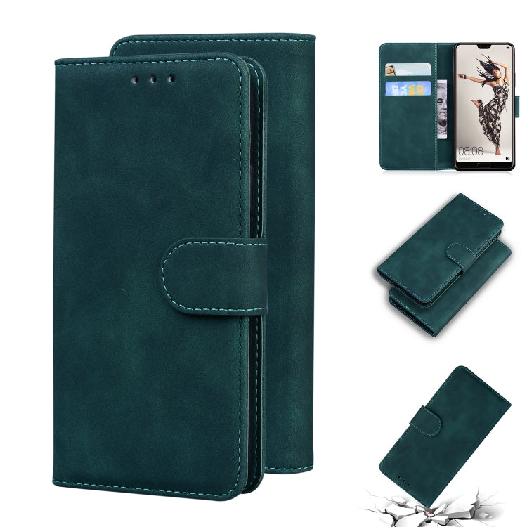 For Huawei P20 Pro Skin Feel Pure Color Flip Leather Phone Case