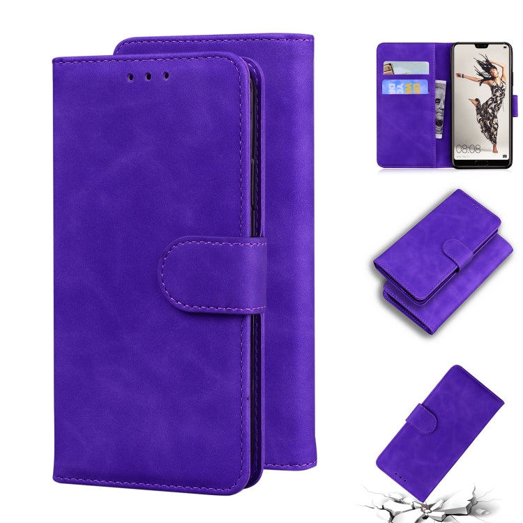 For Huawei P20 Pro Skin Feel Pure Color Flip Leather Phone Case