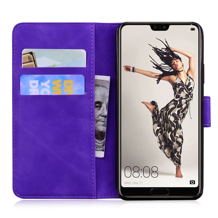 For Huawei P20 Pro Skin Feel Pure Color Flip Leather Phone Case
