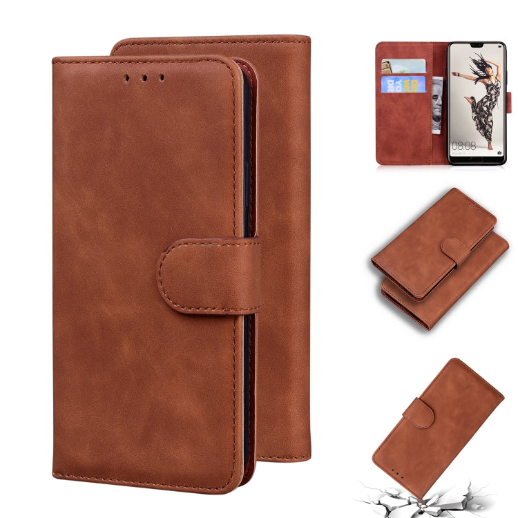 For Huawei P20 Pro Skin Feel Pure Color Flip Leather Phone Case