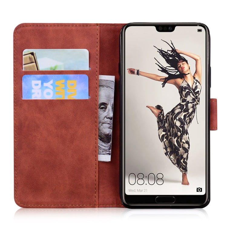 For Huawei P20 Pro Skin Feel Pure Color Flip Leather Phone Case