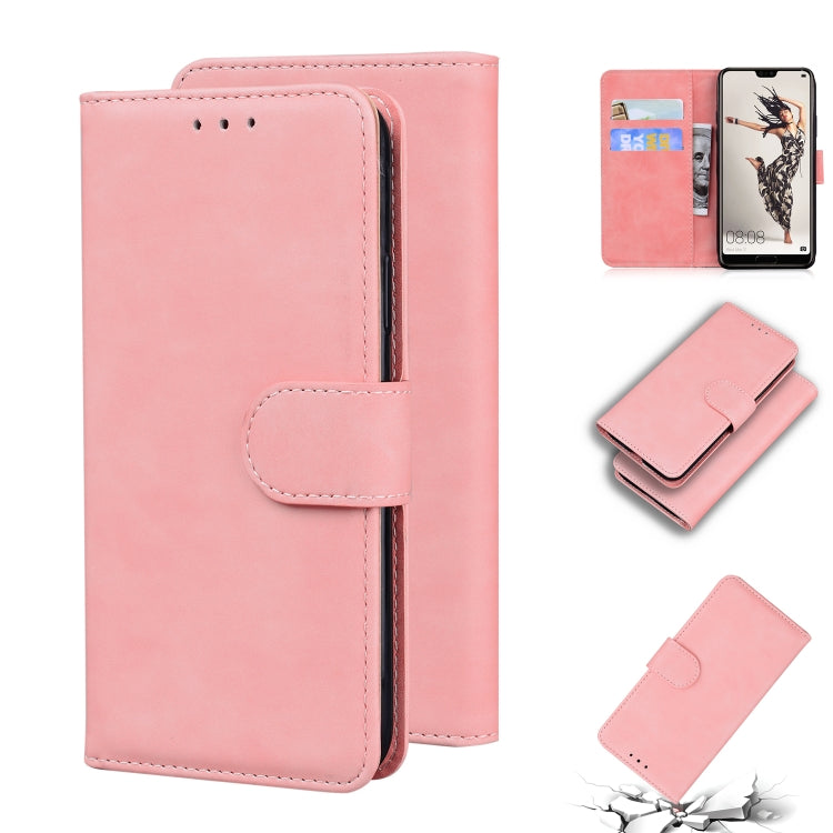 For Huawei P20 Pro Skin Feel Pure Color Flip Leather Phone Case