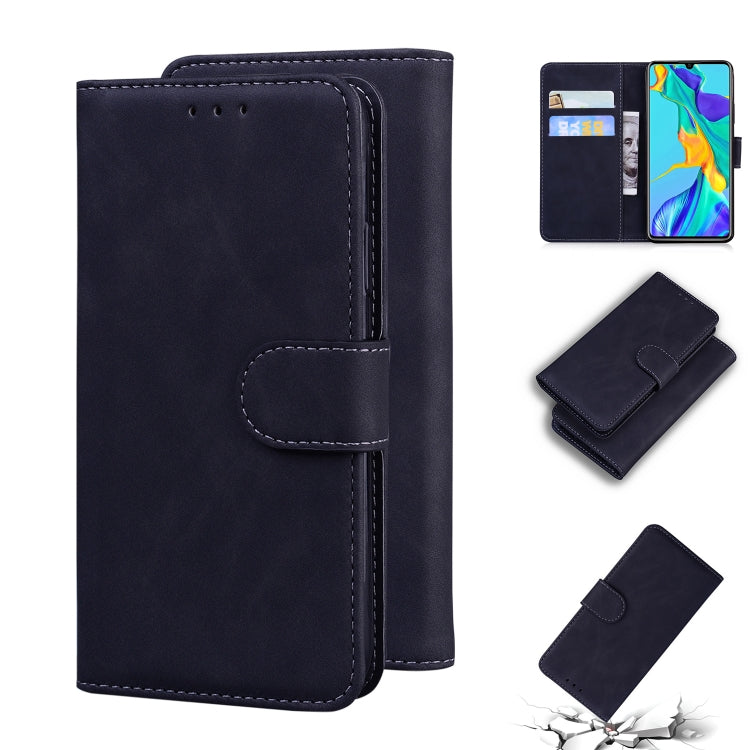 For Huawei P30 Skin Feel Pure Color Flip Leather Phone Case