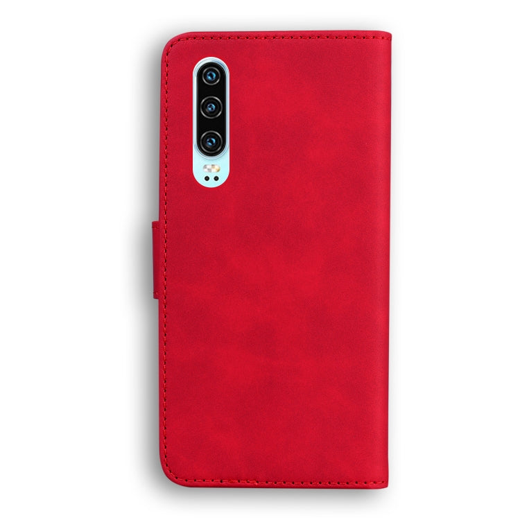 For Huawei P30 Skin Feel Pure Color Flip Leather Phone Case