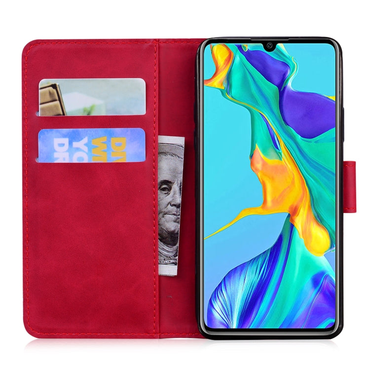 For Huawei P30 Skin Feel Pure Color Flip Leather Phone Case