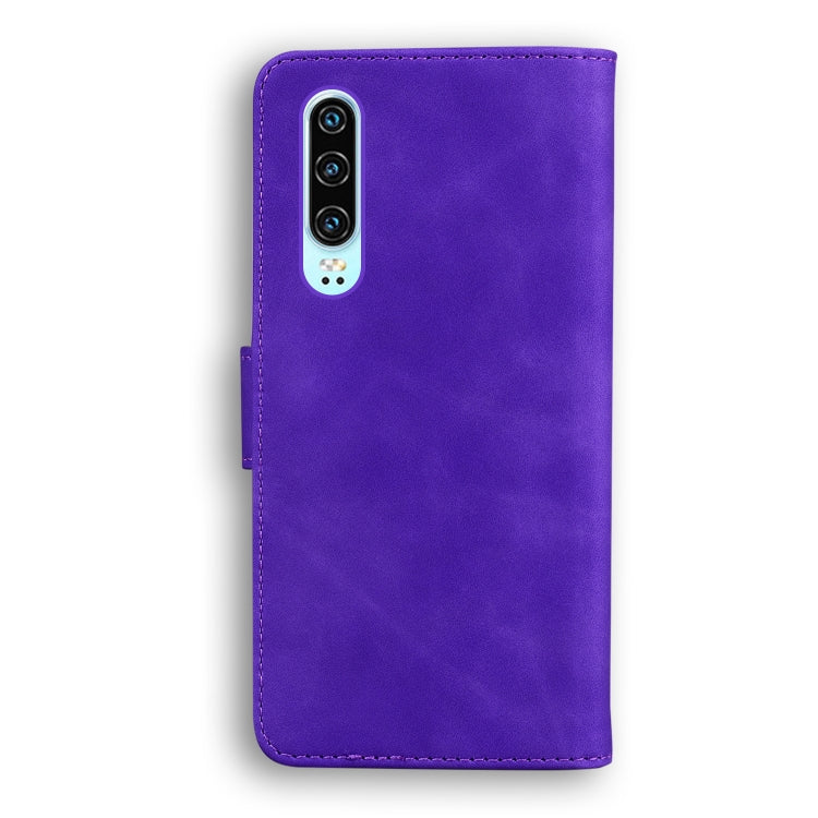 For Huawei P30 Skin Feel Pure Color Flip Leather Phone Case