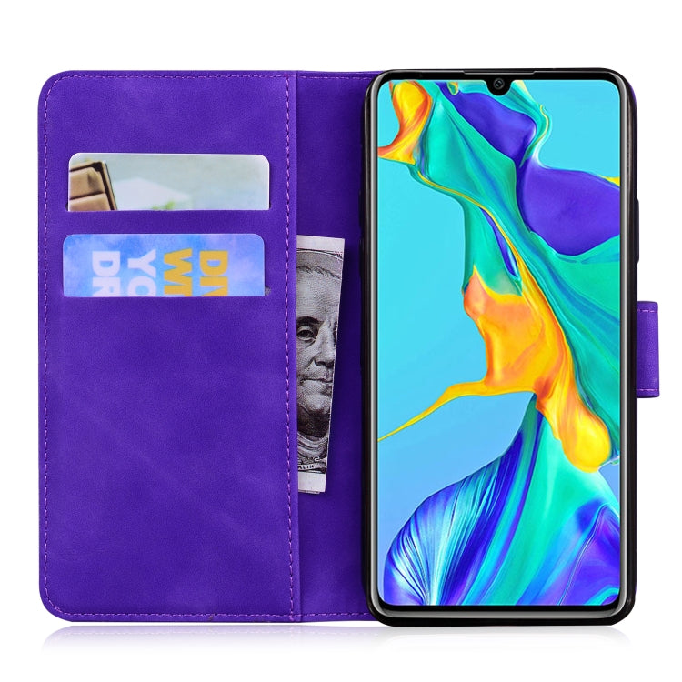 For Huawei P30 Skin Feel Pure Color Flip Leather Phone Case