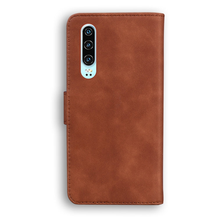 For Huawei P30 Skin Feel Pure Color Flip Leather Phone Case