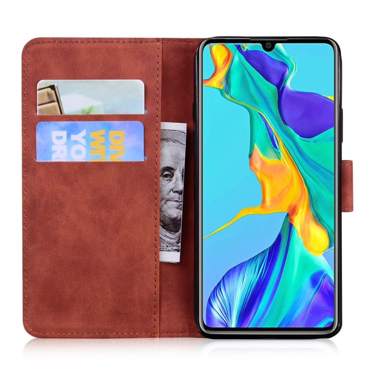 For Huawei P30 Skin Feel Pure Color Flip Leather Phone Case