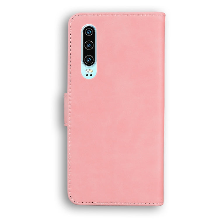 For Huawei P30 Skin Feel Pure Color Flip Leather Phone Case