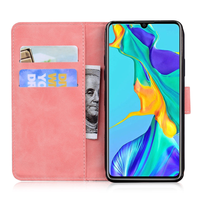 For Huawei P30 Skin Feel Pure Color Flip Leather Phone Case