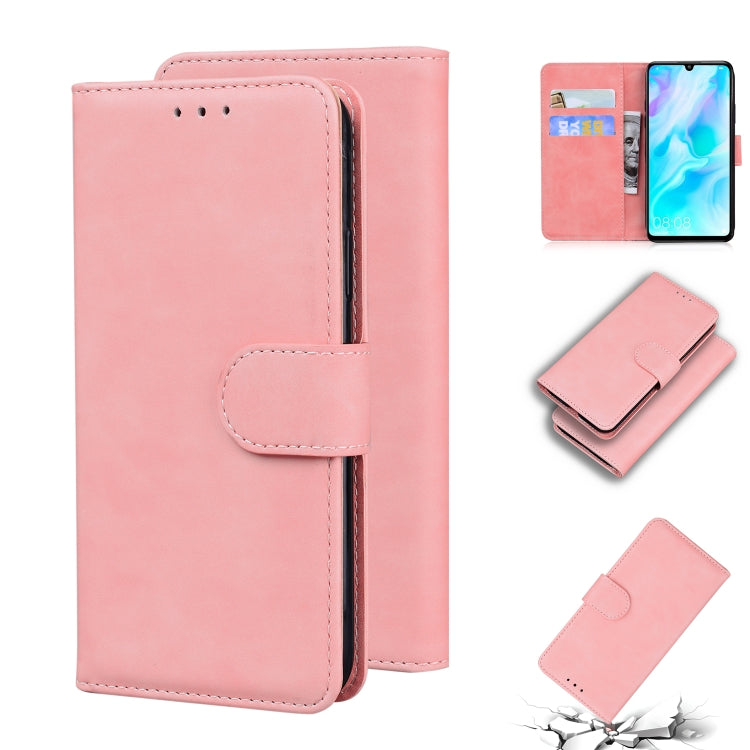 For Huawei P30 lite / nova 4e Skin Feel Pure Color Flip Leather Phone Case