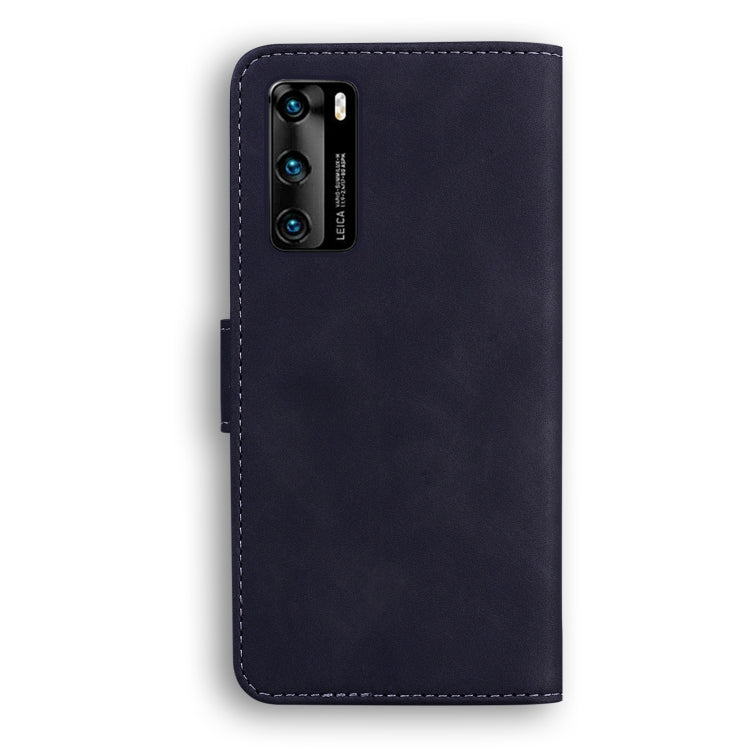 For Huawei P40 Skin Feel Pure Color Flip Leather Phone Case