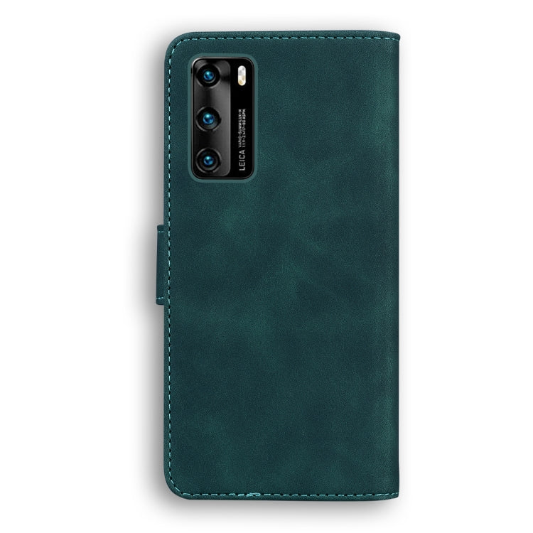 For Huawei P40 Skin Feel Pure Color Flip Leather Phone Case