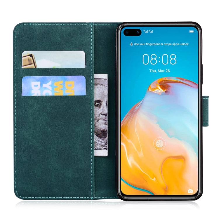 For Huawei P40 Skin Feel Pure Color Flip Leather Phone Case