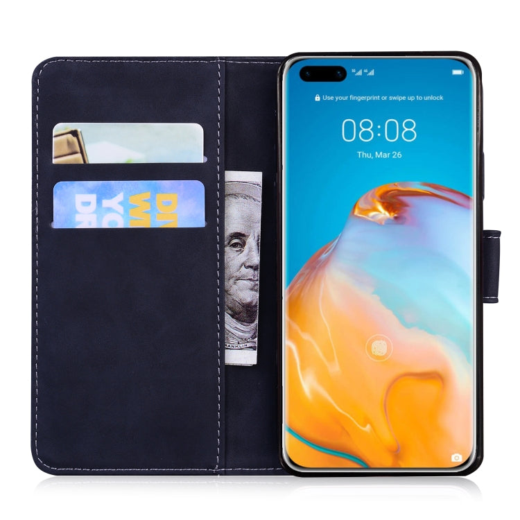 For Huawei P40 Pro Skin Feel Pure Color Flip Leather Phone Case