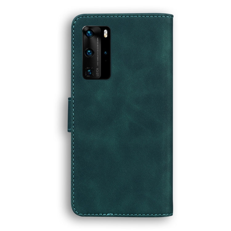 For Huawei P40 Pro Skin Feel Pure Color Flip Leather Phone Case
