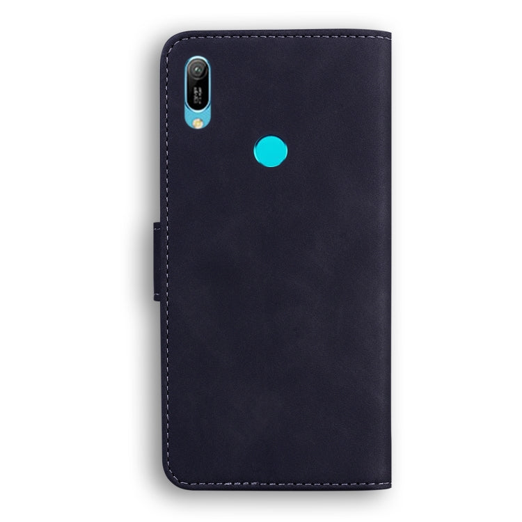 For Huawei Y6 2019 Skin Feel Pure Color Flip Leather Phone Case