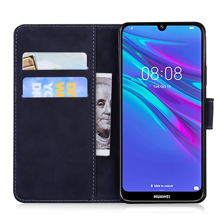 For Huawei Y6 2019 Skin Feel Pure Color Flip Leather Phone Case