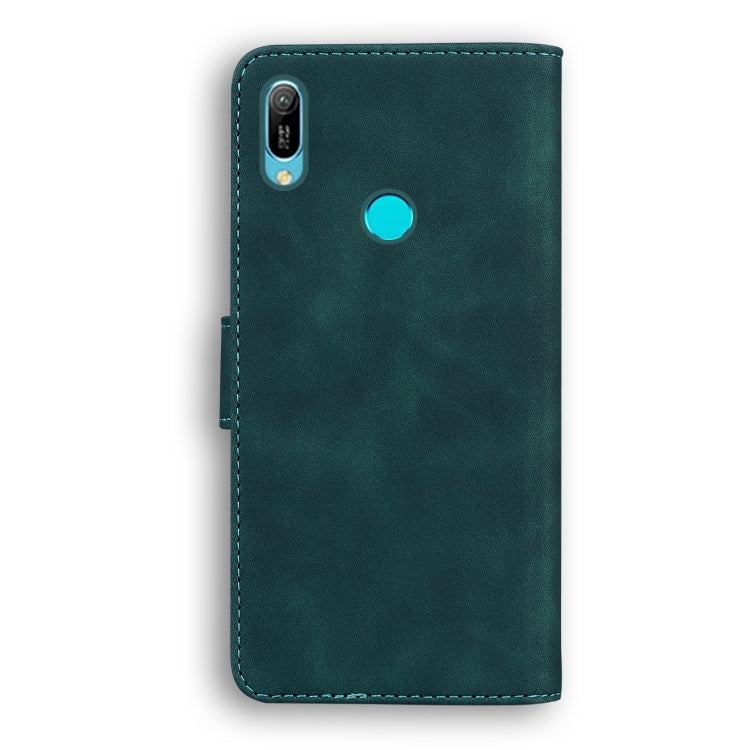 For Huawei Y6 2019 Skin Feel Pure Color Flip Leather Phone Case