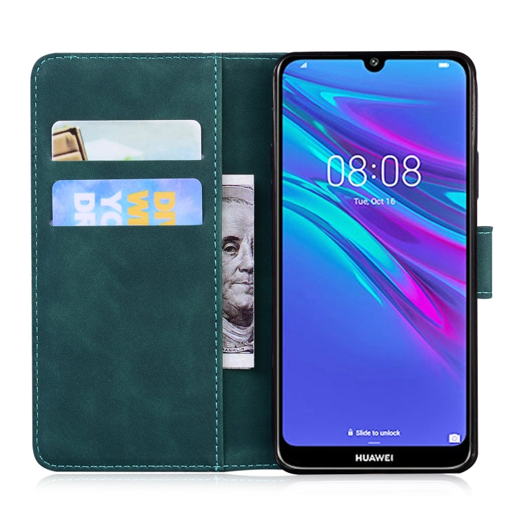 For Huawei Y6 2019 Skin Feel Pure Color Flip Leather Phone Case