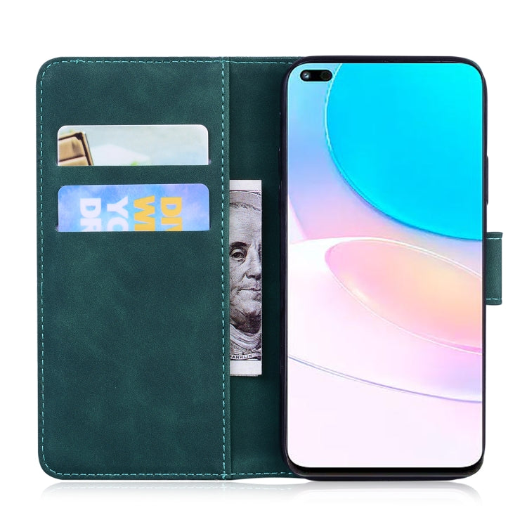 For Huawei nova 8i / Honor 50 Lite Skin Feel Pure Color Flip Leather Phone Case