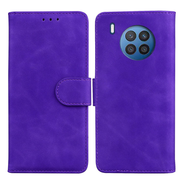 For Huawei nova 8i / Honor 50 Lite Skin Feel Pure Color Flip Leather Phone Case