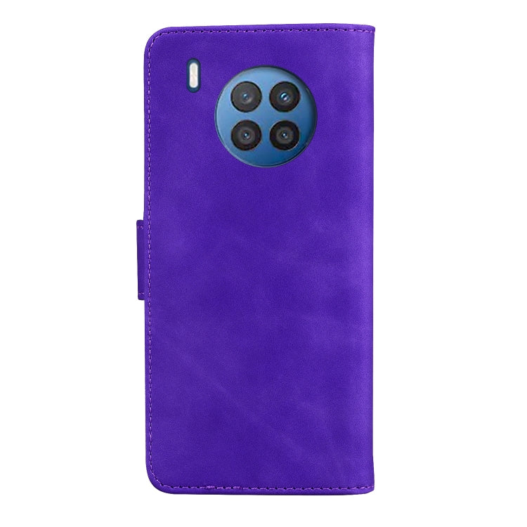 For Huawei nova 8i / Honor 50 Lite Skin Feel Pure Color Flip Leather Phone Case