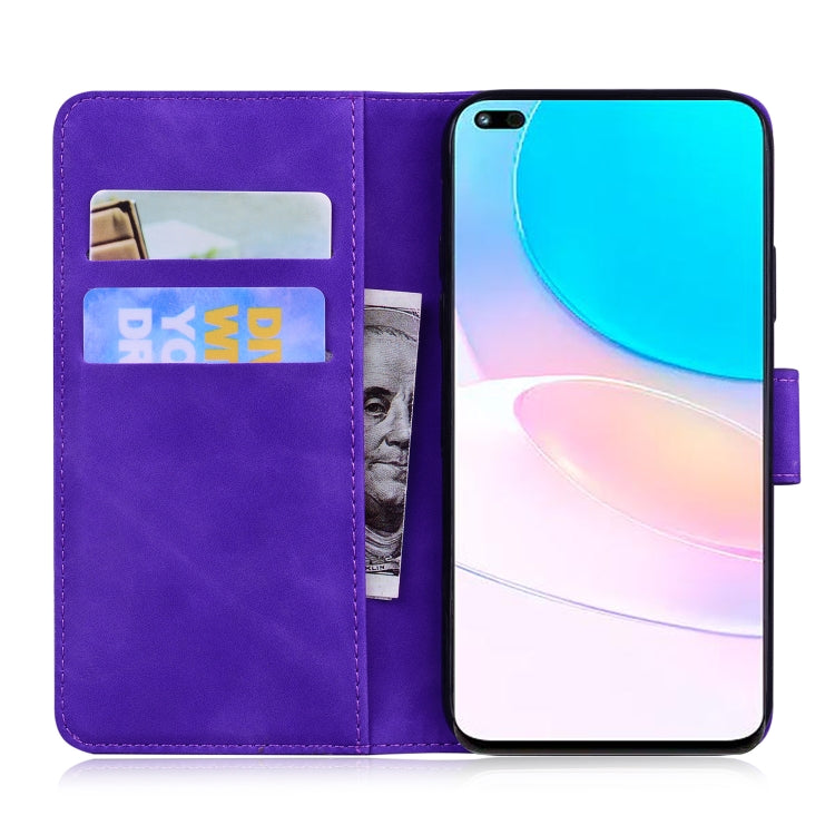 For Huawei nova 8i / Honor 50 Lite Skin Feel Pure Color Flip Leather Phone Case