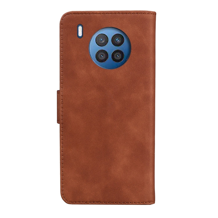 For Huawei nova 8i / Honor 50 Lite Skin Feel Pure Color Flip Leather Phone Case