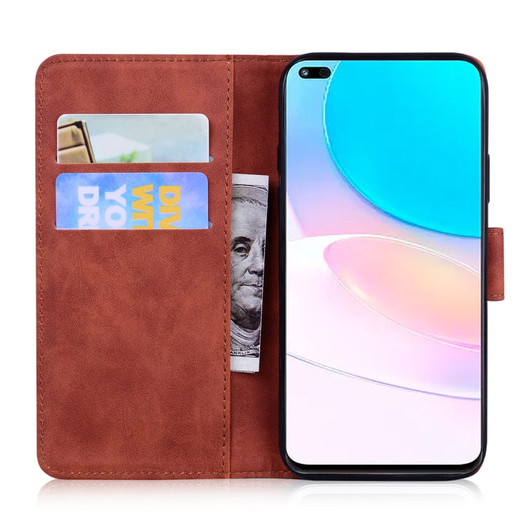 For Huawei nova 8i / Honor 50 Lite Skin Feel Pure Color Flip Leather Phone Case