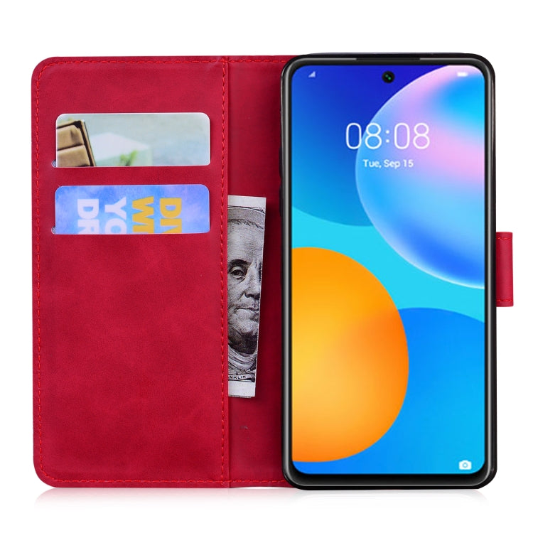 For Huawei P smart 2021 / Y7a Skin Feel Pure Color Flip Leather Phone Case