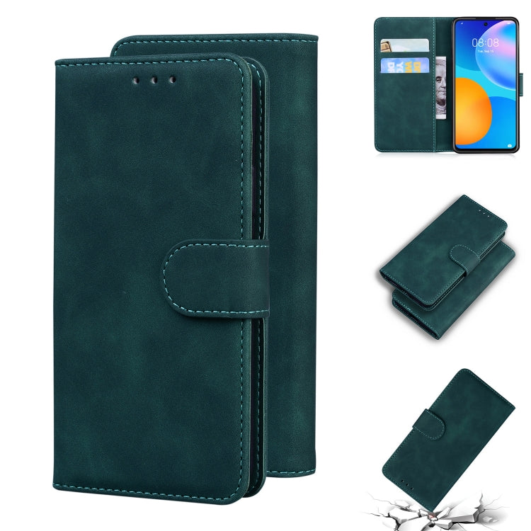 For Huawei P smart 2021 / Y7a Skin Feel Pure Color Flip Leather Phone Case